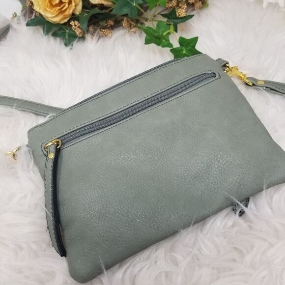 Dark Gray FAUX LEATHER Crossbody BAG - Picture 5 of 9